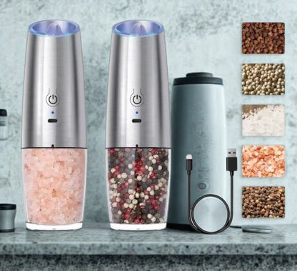 Electric Salt & Pepper Grinder, USB Rechargeable