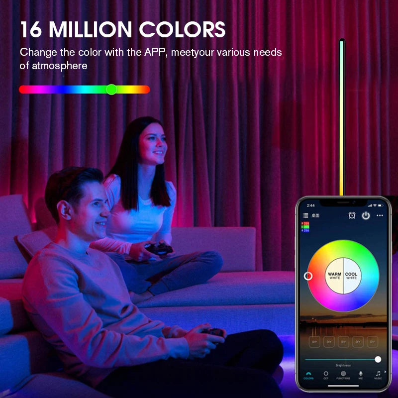 RGB LED Corner Floor Lamp With Music Sync