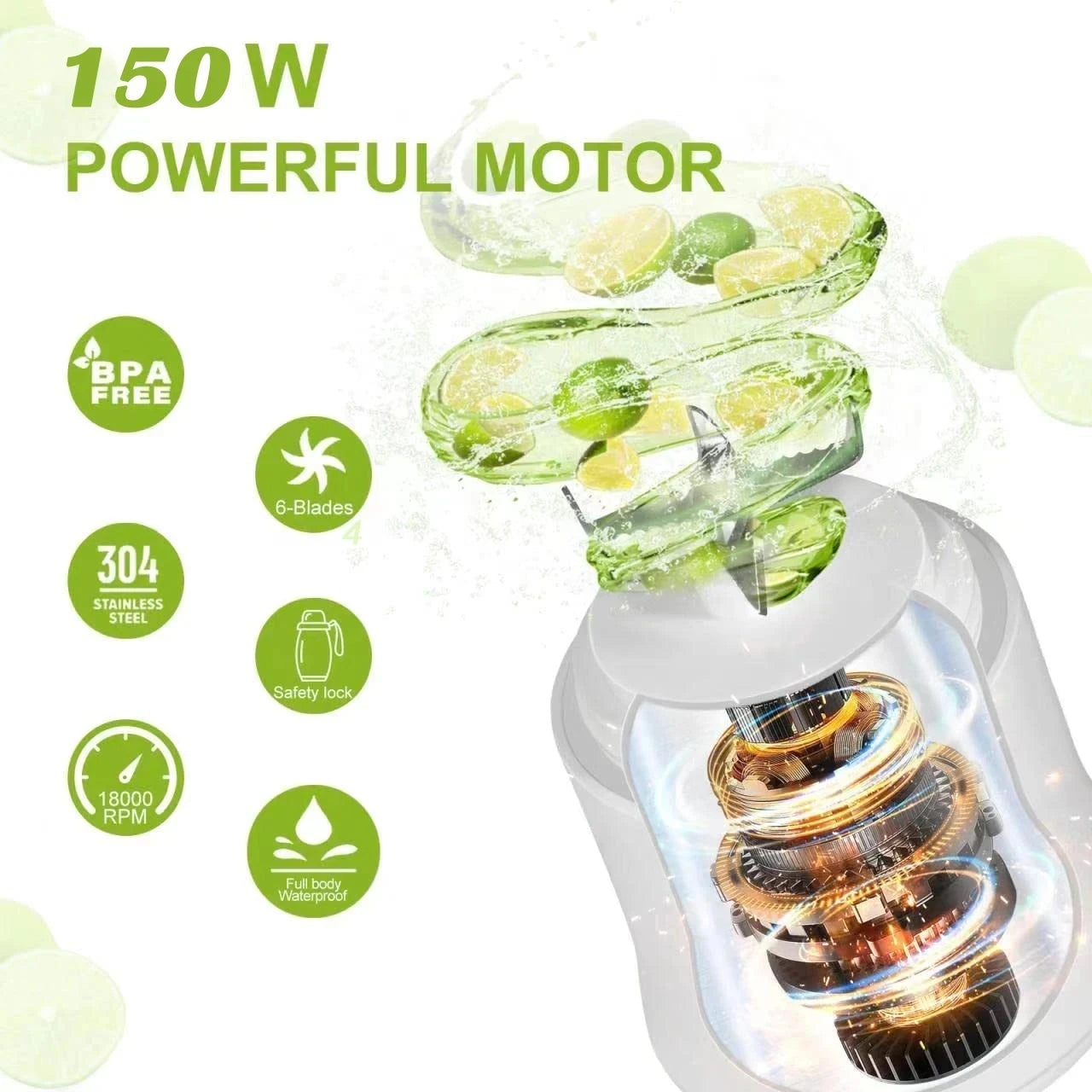 Portable Smoothie Blender With USB Rechargeable Battery