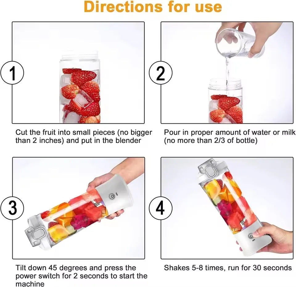 Portable Smoothie Blender With USB Rechargeable Battery