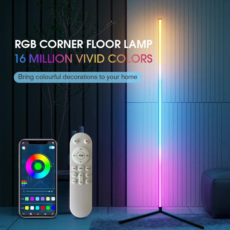 RGB LED Corner Floor Lamp With Music Sync