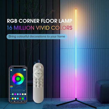 RGB LED Corner Floor Lamp With Music Sync