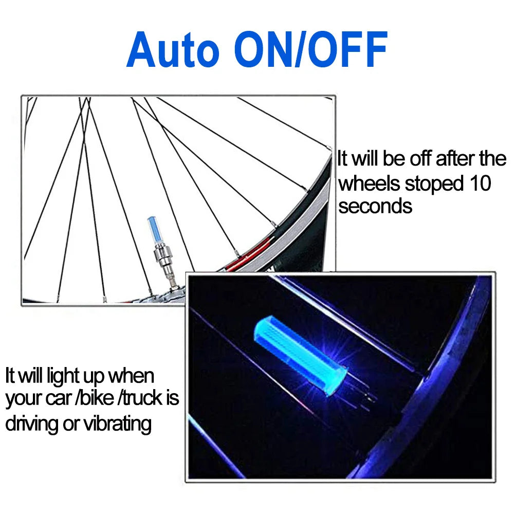 LED Bicycle Valve Light Motion Sensor Tire Light