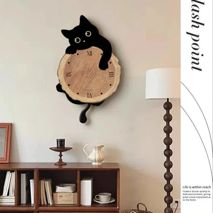 Swing Tail Cat Wall Clock