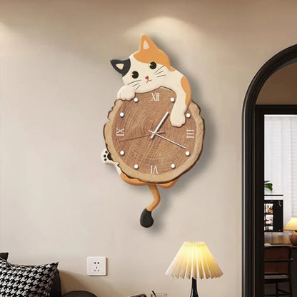 Swing Tail Cat Wall Clock