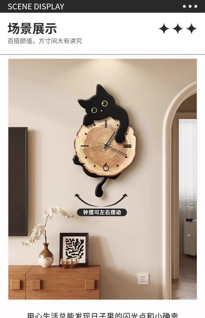 Swing Tail Cat Wall Clock