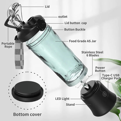 Portable Smoothie Blender With USB Rechargeable Battery