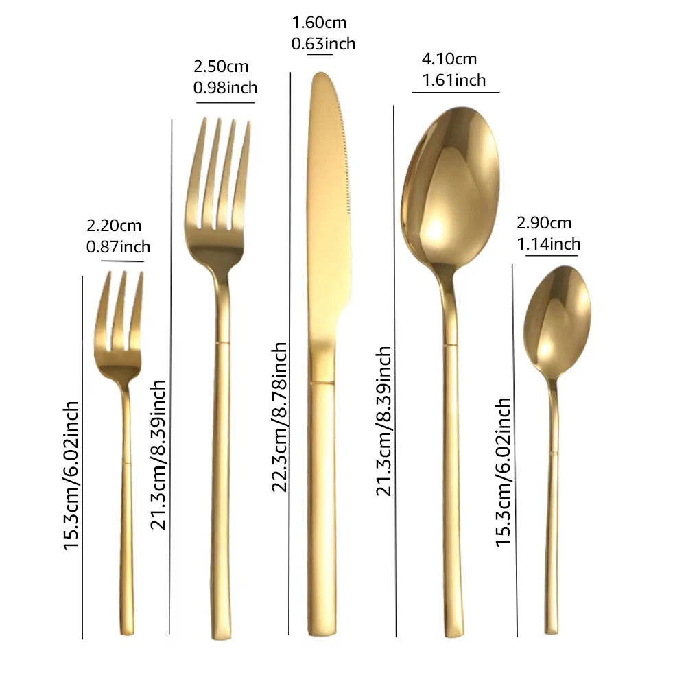 Premium Elegant 24/30 Pieces Gold Tableware