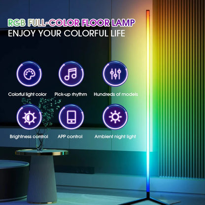 RGB LED Corner Floor Lamp With Music Sync
