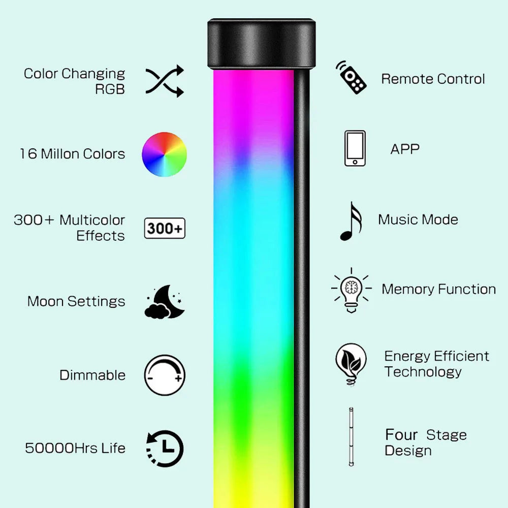 RGB LED Corner Floor Lamp With Music Sync