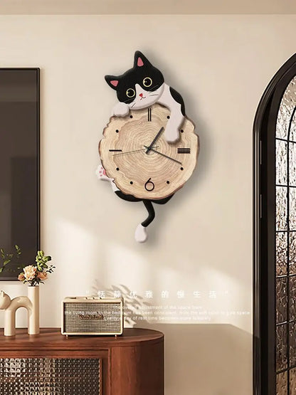 Swing Tail Cat Wall Clock