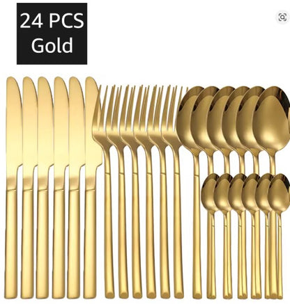 Premium Elegant 24/30 Pieces Gold Tableware