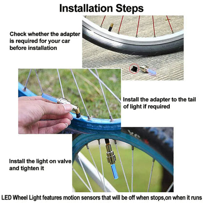 LED Bicycle Valve Light Motion Sensor Tire Light