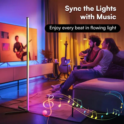 RGB LED Corner Floor Lamp With Music Sync
