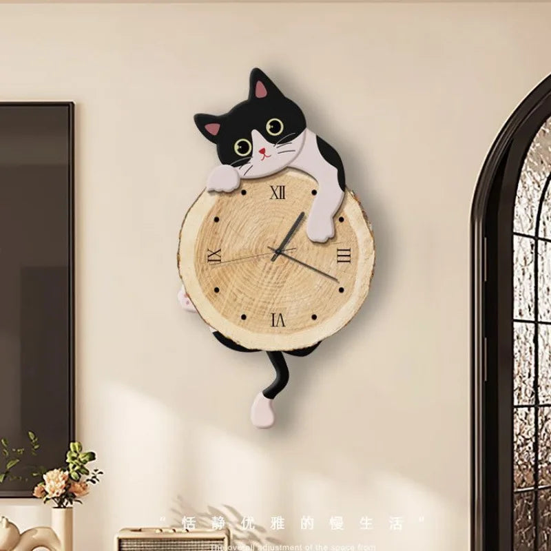 Swing Tail Cat Wall Clock
