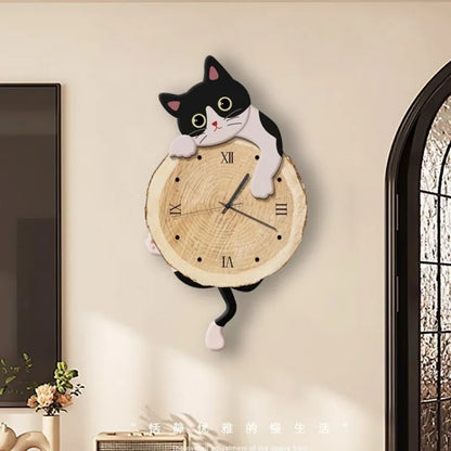 Swing Tail Cat Wall Clock